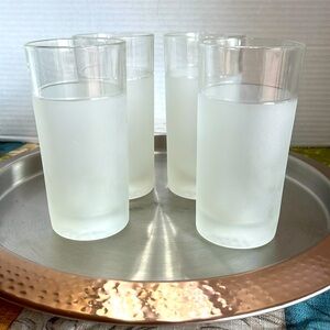 Vintage Frosted Tom Collin’s Glasses Set of four